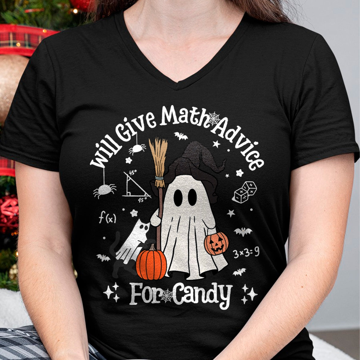 Best Teacher Shirt, Funny Teacher UnisexT-Shirt/Hoodie/Sweatshirt HLT00 - Funny Math Teacher Halloween Ghost Math Lover Teachers Woman T-Shirt