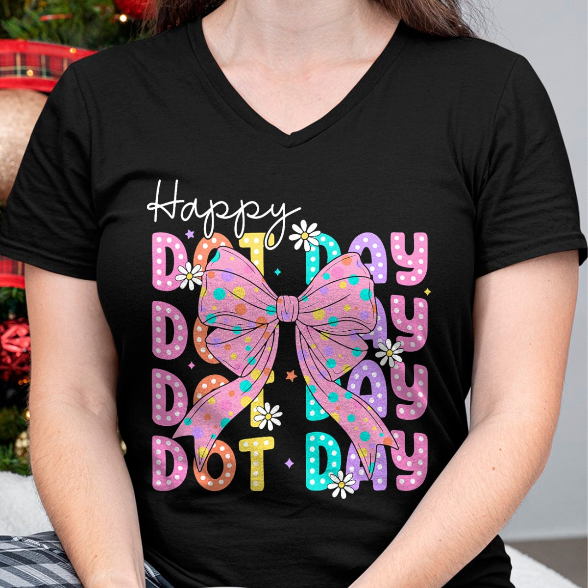 Best Teacher Shirt, Funny Teacher UnisexT-Shirt/Hoodie/Sweatshirt HLT00 - Happy Dot Day 2025 Coquette Bow Teachers Kids Boys Girls T-Shirt