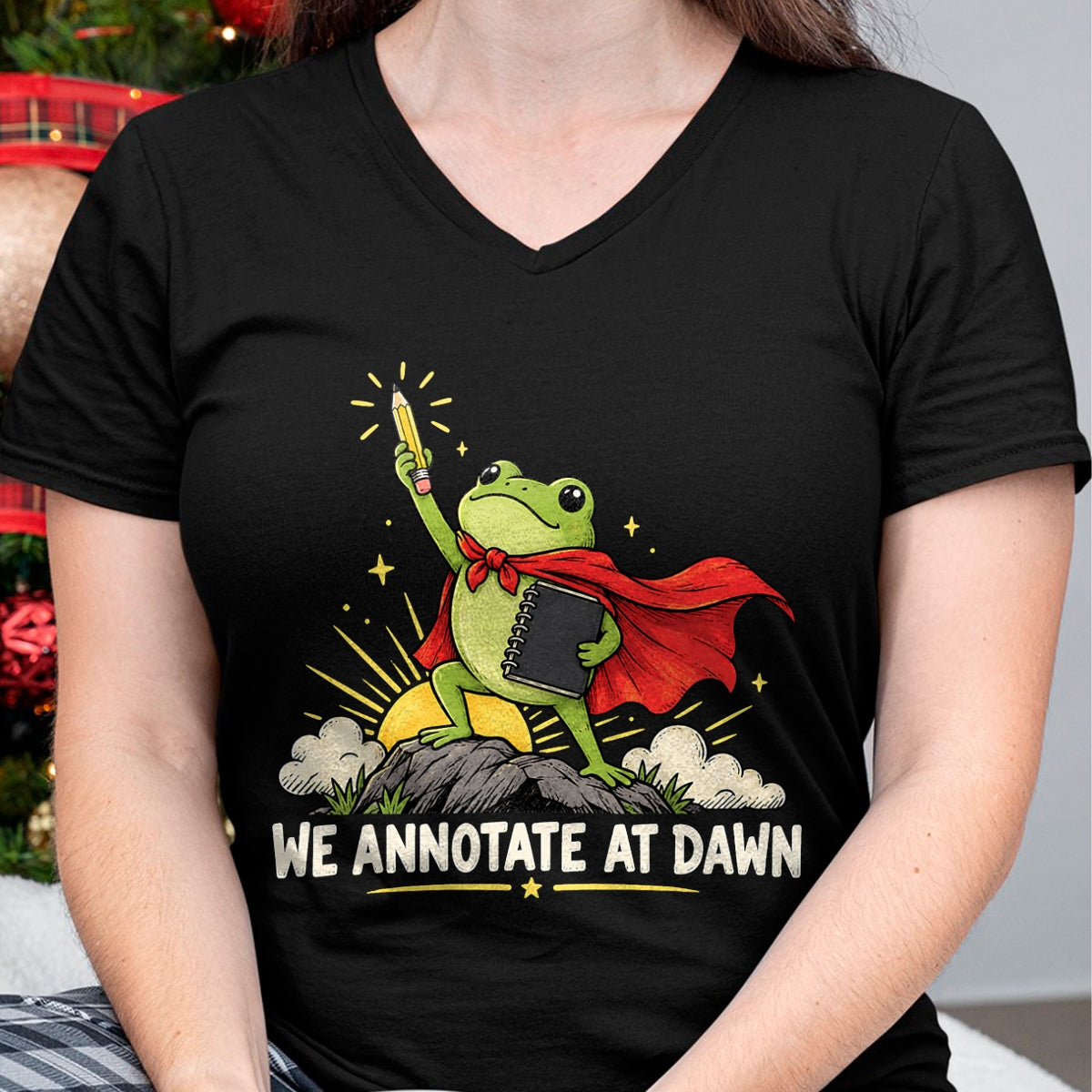 Best Teacher Shirt, Funny Teacher UnisexT-Shirt/Hoodie/Sweatshirt HLT00 - We Annotate At Dawn Frog English Teacher Back to School T-Shirt