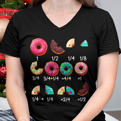 Best Teacher Shirt, Funny Teacher UnisexT-Shirt/Hoodie/Sweatshirt HLT00 - Math Donut Fraction Back to School Teacher Gifts Tee T-Shirt