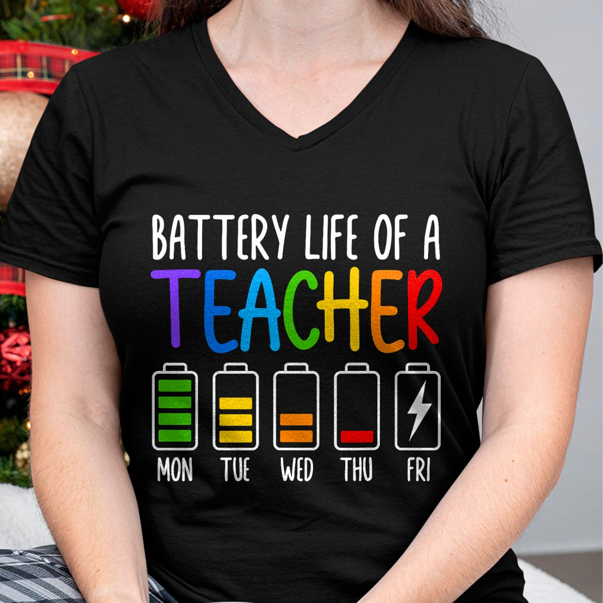 Best Teacher Shirt, Funny Teacher UnisexT-Shirt/Hoodie/Sweatshirt HLT00 - Battery Life of A Teacher Funny School Teacher Appreciation T-Shirt