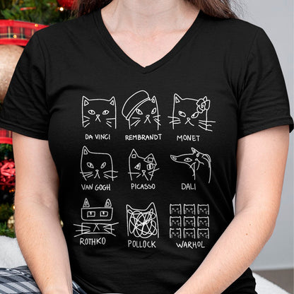 Best Teacher Shirt, Funny Teacher UnisexT-Shirt/Hoodie/Sweatshirt HLT00 - Artistic Cats Funny Cat Minimalist Illustration Art Teacher T-Shirt