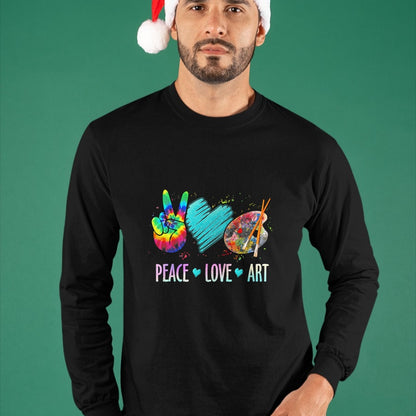 Best Teacher Shirt, Funny Teacher UnisexT-Shirt/Hoodie/Sweatshirt HLT00 - Peace Love Art Painting Palette Art Teacher T-Shirt