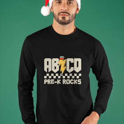 Best Teacher Shirt, Funny Teacher UnisexT-Shirt/Hoodie/Sweatshirt HLT00 - ABCD Pre-K Rocks Pencil Pre-K Teachers Rock for Boys and Children T-Shirt