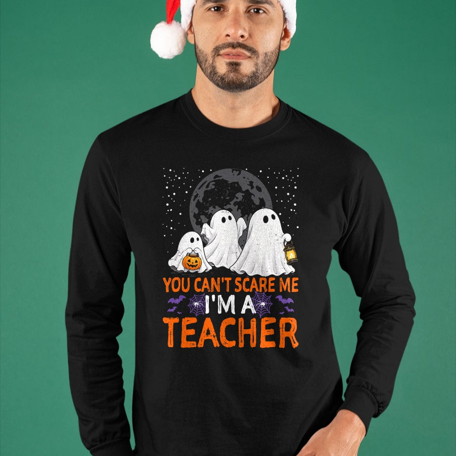 Best Teacher Shirt, Funny Teacher UnisexT-Shirt/Hoodie/Sweatshirt HLT00 - You Can't Scare Me I'm A Teacher Funny Halloween Teacher T-Shirt