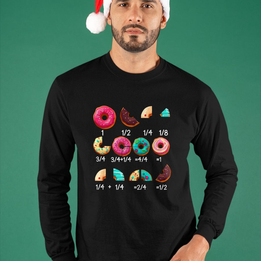 Best Teacher Shirt, Funny Teacher UnisexT-Shirt/Hoodie/Sweatshirt HLT00 - Math Donut Fraction Back to School Teacher Gifts Tee T-Shirt