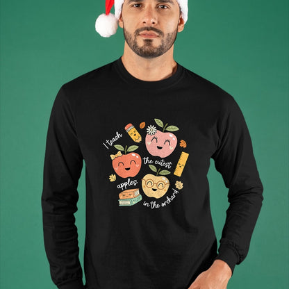 Best Teacher Shirt, Funny Teacher UnisexT-Shirt/Hoodie/Sweatshirt HLT00 - I Teach The Cutest Apples in The Orchard Cute Fall Teacher T-Shirt