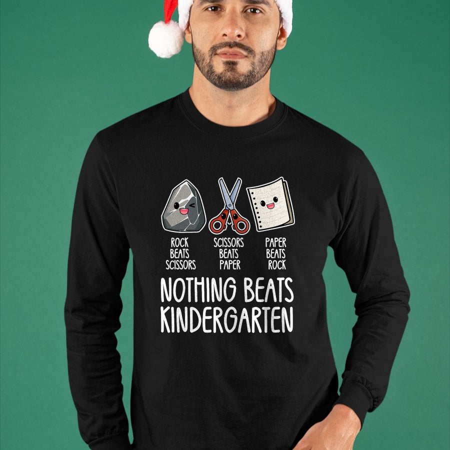 Best Teacher Shirt, Funny Teacher UnisexT-Shirt/Hoodie/Sweatshirt HLT00 - Nothing Beats Kindergarten Funny Back to School Kid Teacher T-Shirt