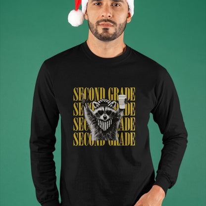 Best Teacher Shirt, Funny Teacher UnisexT-Shirt/Hoodie/Sweatshirt HLT00 - Funny Second Grade Teacher Feral Raccoon Back to School T-Shirt