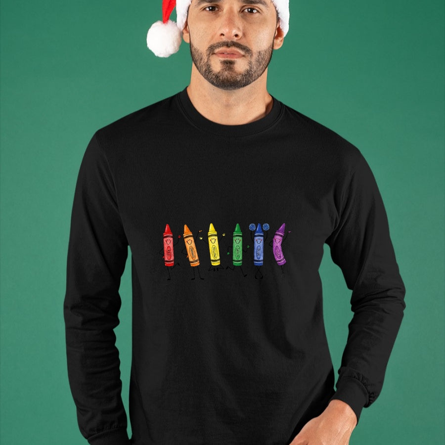 Best Teacher Shirt, Funny Teacher UnisexT-Shirt/Hoodie/Sweatshirt HLT00 - CCute Rainbow Crayons Preschool Teacher Back to School T-Shirt (1)