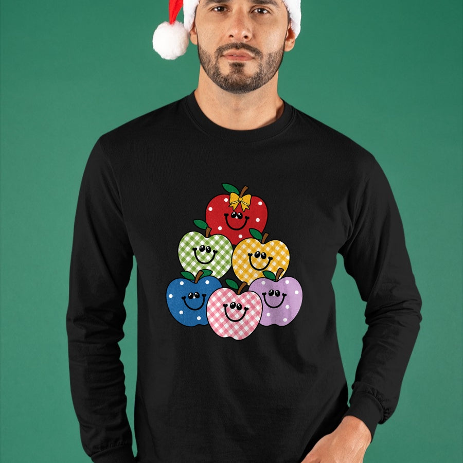 Best Teacher Shirt, Funny Teacher UnisexT-Shirt/Hoodie/Sweatshirt HLT00 - Retro 90s Teacher Apples T-Shirt
