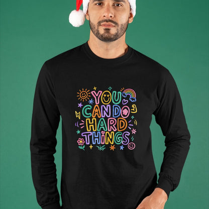 Best Teacher Shirt, Funny Teacher UnisexT-Shirt/Hoodie/Sweatshirt HLT00 - You Can Do Hard Things Doodle Teacher Motivational T-Shirt