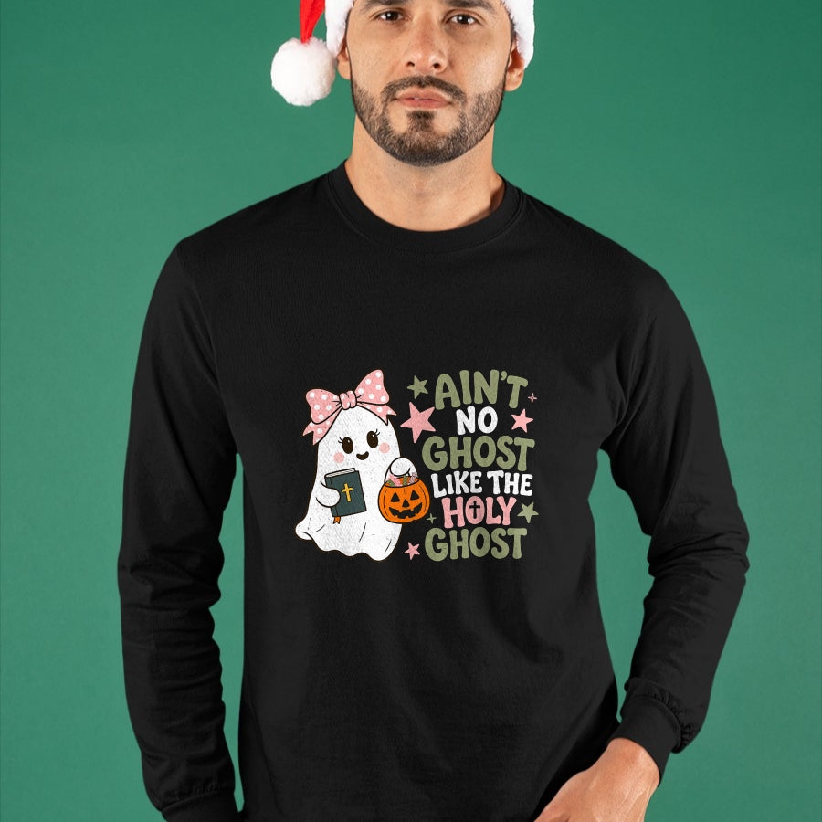 Best Teacher Shirt, Funny Teacher UnisexT-Shirt/Hoodie/Sweatshirt HLT00 - Ain't No Ghost Like The Holy Ghost Spooky Teacher Halloween T-Shirt