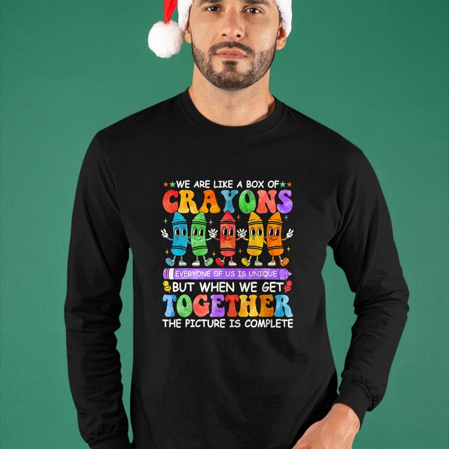 Best Teacher Shirt, Funny Teacher UnisexT-Shirt/Hoodie/Sweatshirt HLT00 - Funny Teacher We are Like A Box of Crayons Back to School T-Shirt
