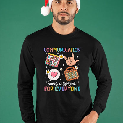 Best Teacher Shirt, Funny Teacher UnisexT-Shirt/Hoodie/Sweatshirt HLT00 - Communication Looks Different for Everyone SPED Teacher ASD T-Shirt