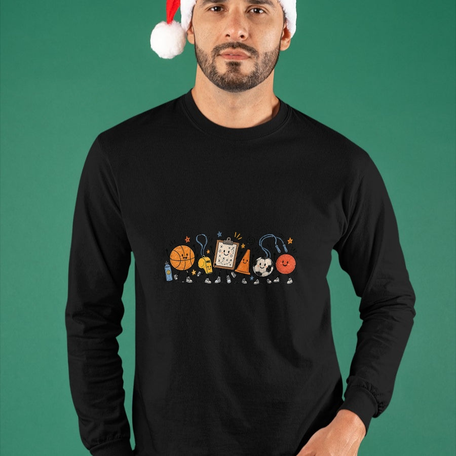 Best Teacher Shirt, Funny Teacher UnisexT-Shirt/Hoodie/Sweatshirt HLT00 - PE Teacher Doodle Physical Education Basketball Back to T-Shirt