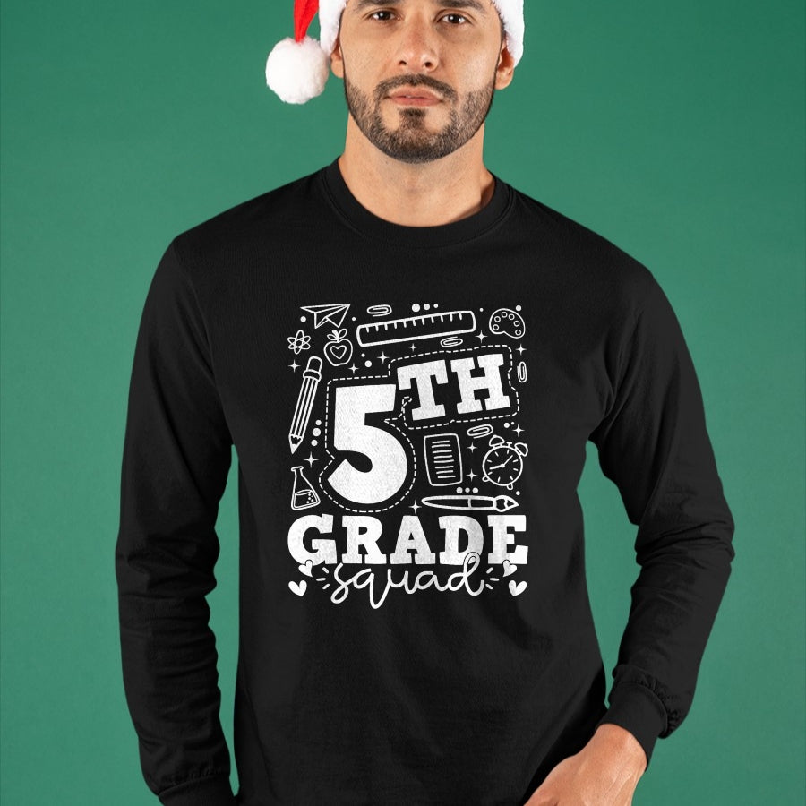 Best Teacher Shirt, Funny Teacher UnisexT-Shirt/Hoodie/Sweatshirt HLT00 - Back to School 5th Fifth Grade Squad Teacher Kid T-Shirt