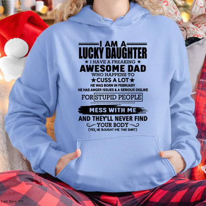 February - I'm Lucky Daughter - Gift for Daughter from Dad - DONN02 (SKU-T1406DD-02)