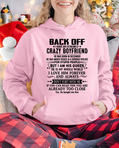December - Back Off I Have An Extremely Crazy Boyfriend - Gift For Wife From Husband - Ebil12 (SKUT-BACKOFF-12)