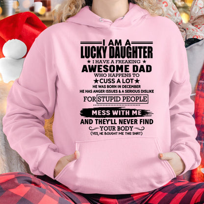 December - I'm Lucky Daughter - Gift for Daughter from Dad - EBIL12 (SKU-T1406DD-12)