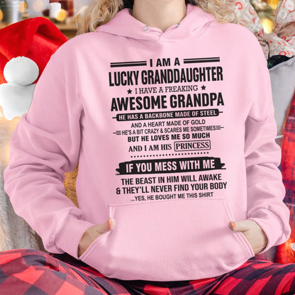 I Am A Lucky Granddaughter T-Shirt – Birthday Gift From Grandpa / Man - EBIL00 (SKU11-122-00)
