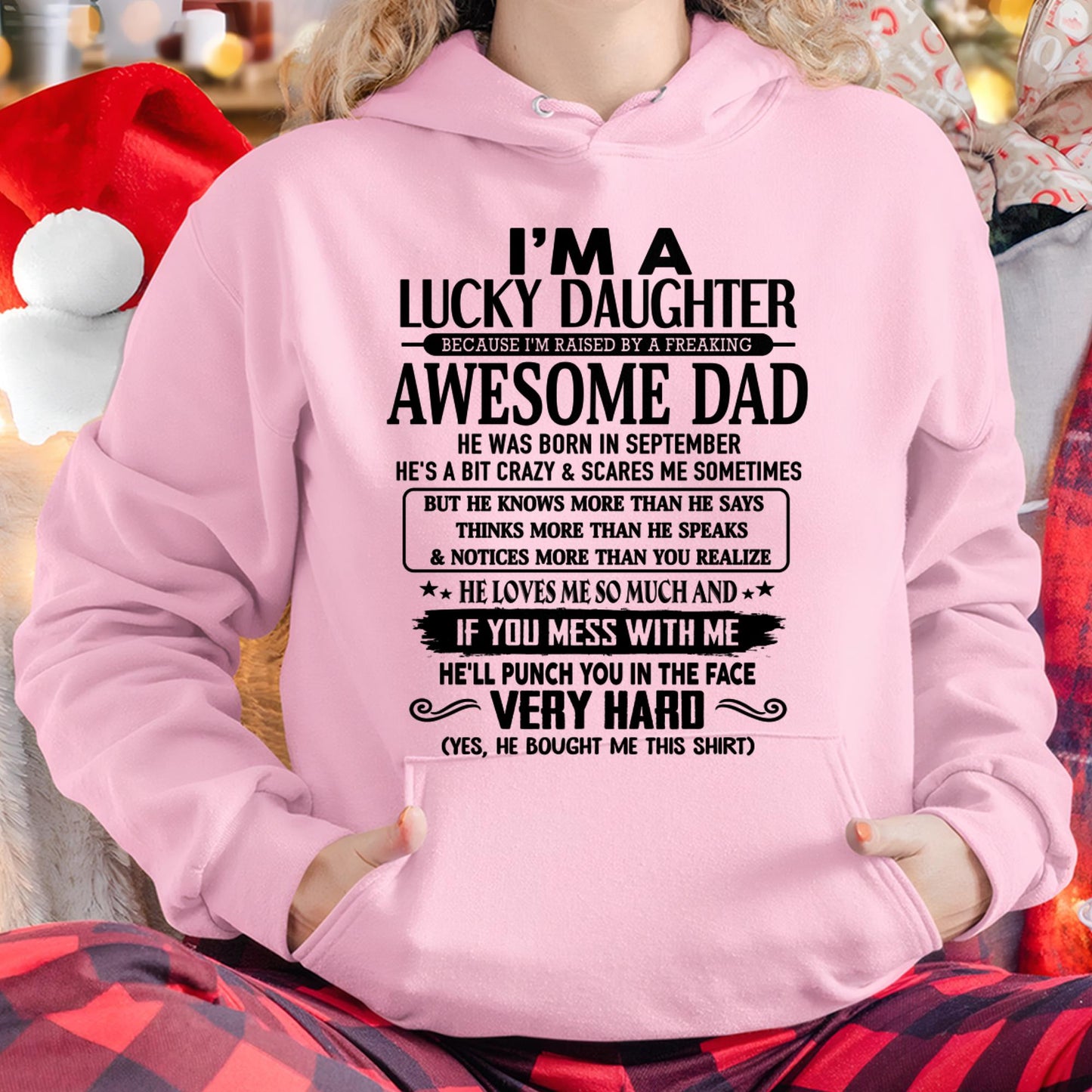 September - I'm Lucky Daughter - Gift for Daughter from Dad - DONN09 (SKU-TLUCKYDD-09)