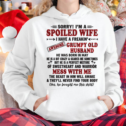 MAY - SPOILED WIFE OF AWESOME GRUMPY OLD HUSBAND - PERFECT GIFT  FROM HUSBAND - EBIL05 (SKU12-111-05)