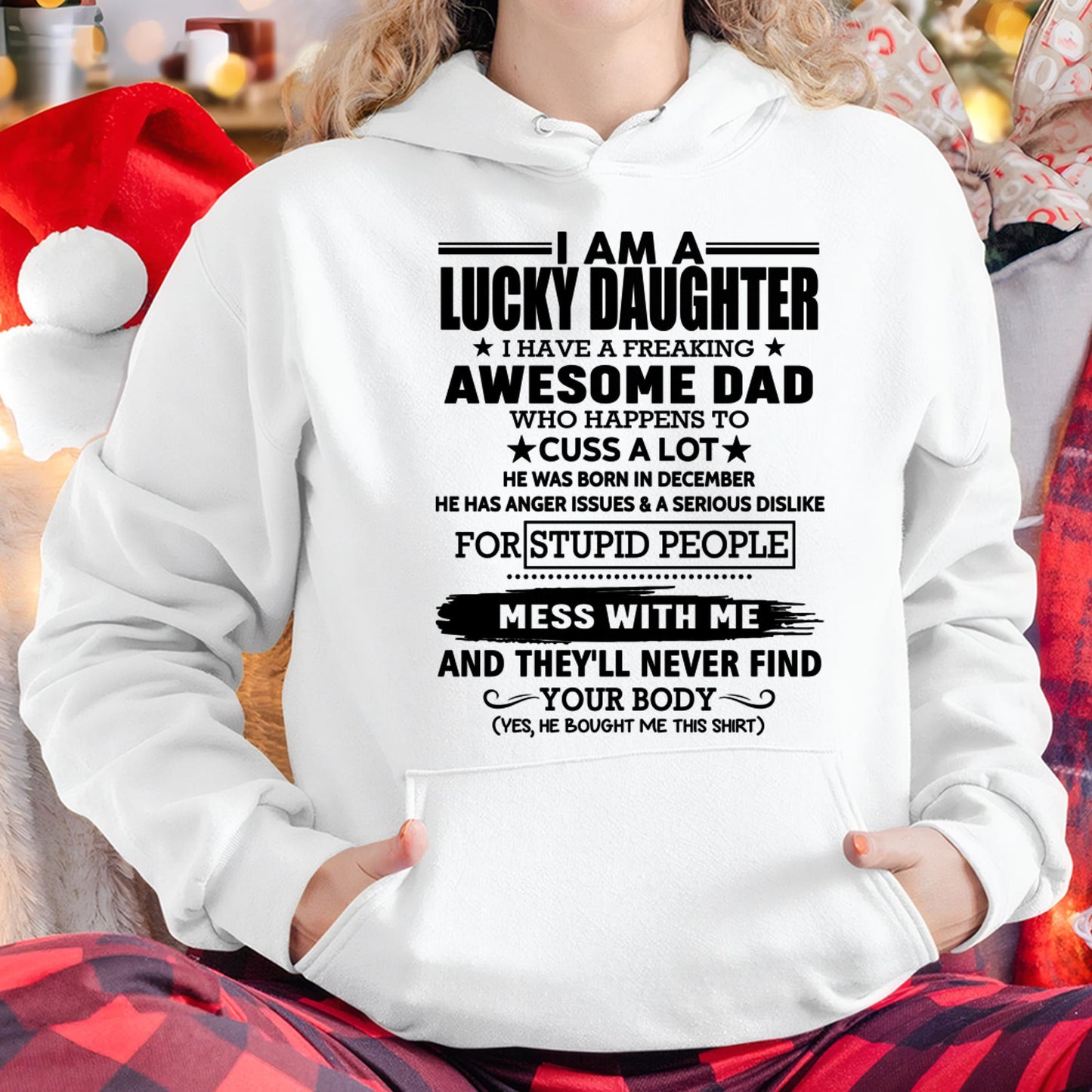 December - I'm Lucky Daughter - Gift for Daughter from Dad - DONN12 (SKU-T1406DD-12)