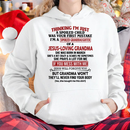 Christian Girl Shirt – Spoiled by Grandma March Edition – From Grandma to Granddaughter EBIL03 (SKU07-181-03)