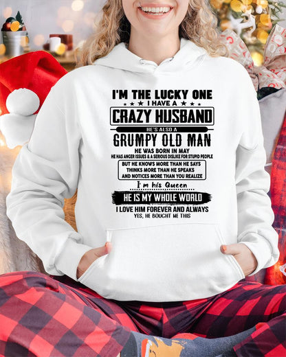 May - I am Lucky One I Have A Crazy Husband - Gift for Wife From Husband - EBIL05 (SKUT-LUCKYONE-05)