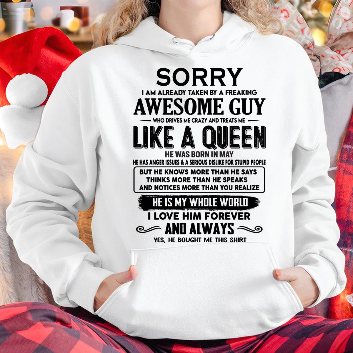 May - Sorry I am already taken by a freaking awesome guy - Gift for Wife From Husband - Ebil05 (SKU-SRG-05)