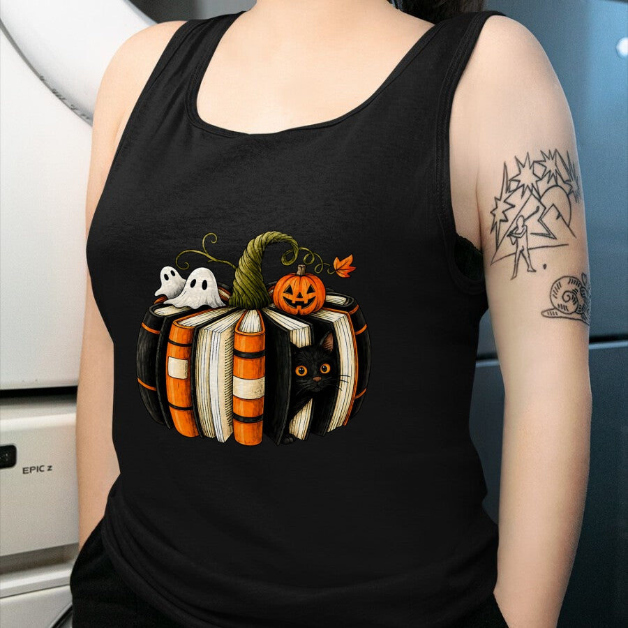 Best Teacher Shirt, Funny Teacher UnisexT-Shirt/Hoodie/Sweatshirt HLT00 - Halloween Reading Pumpkin Book Cat Ghost Librarian Teacher T-Shirt