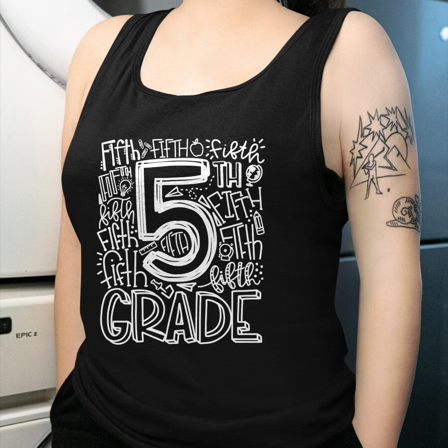 Best Teacher Shirt, Funny Teacher UnisexT-Shirt/Hoodie/Sweatshirt HLT00 - 5th Grade Teacher Shirts Typography Team Fifth Grade Back to School Tees T Shirts