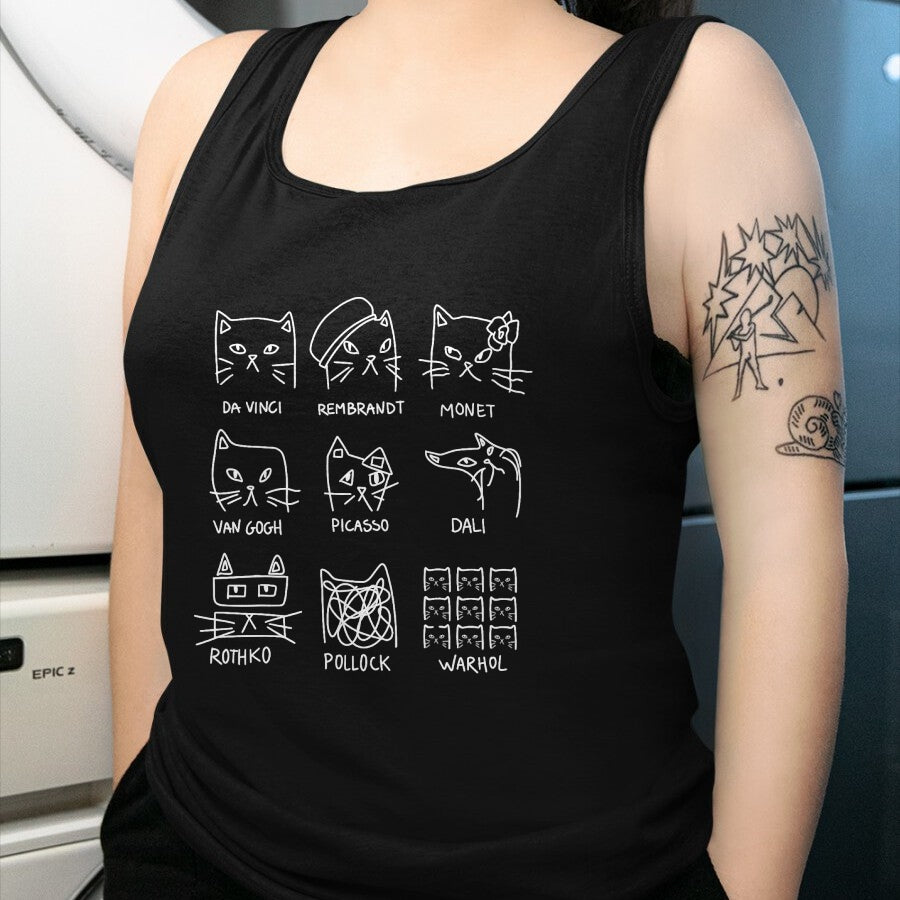 Best Teacher Shirt, Funny Teacher UnisexT-Shirt/Hoodie/Sweatshirt HLT00 - Artistic Cats Funny Cat Minimalist Illustration Art Teacher T-Shirt