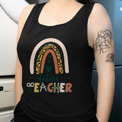 Best Teacher Shirt, Funny Teacher UnisexT-Shirt/Hoodie/Sweatshirt HLT00 - Future Teacher Boho Rainbow Leopard New Grad Student T-Shirt