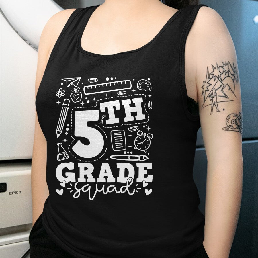 Best Teacher Shirt, Funny Teacher UnisexT-Shirt/Hoodie/Sweatshirt HLT00 - Back to School 5th Fifth Grade Squad Teacher Kid T-Shirt