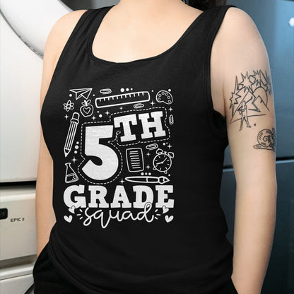 Best Teacher Shirt, Funny Teacher UnisexT-Shirt/Hoodie/Sweatshirt HLT00 - Back to School 5th Fifth Grade Squad Teacher Kid T-Shirt