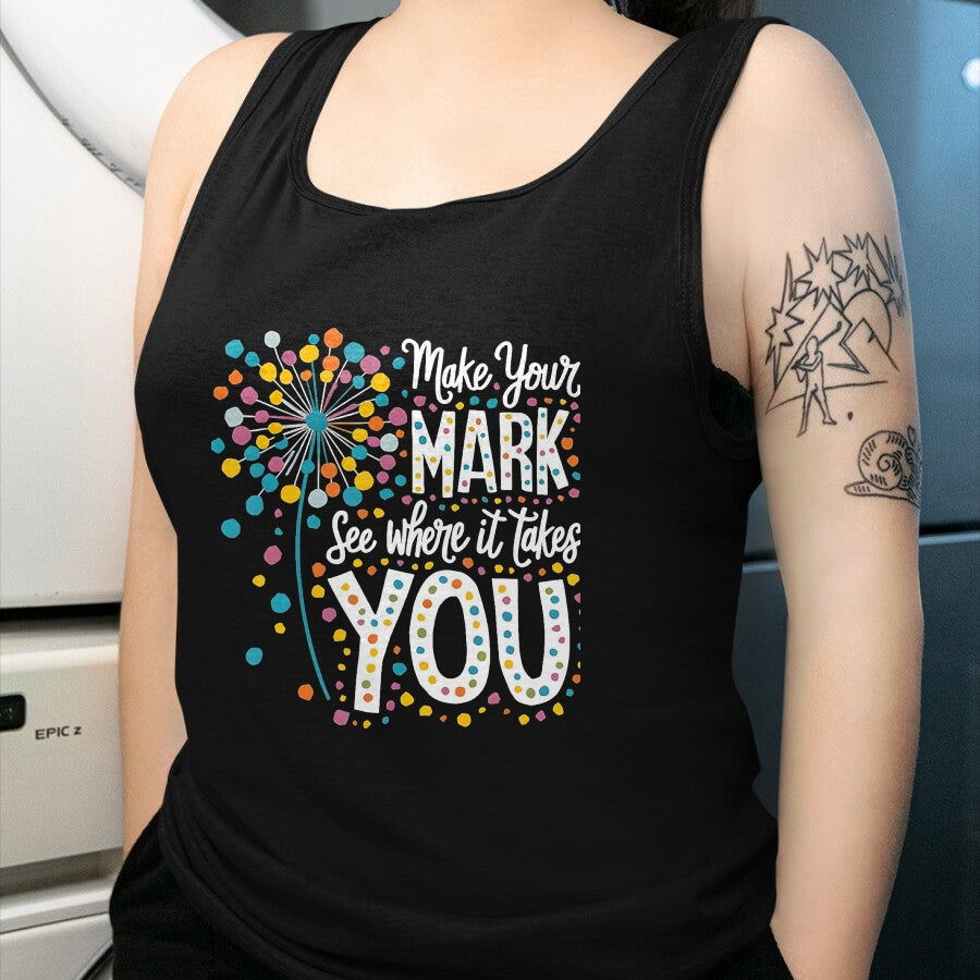 Best Teacher Shirt, Funny Teacher UnisexT-Shirt/Hoodie/Sweatshirt HLT00 - Make Your Mark Dandelion Happy Dot Day Shirts Teacher Kids T-Shirt, Men, Black, 3X-Large