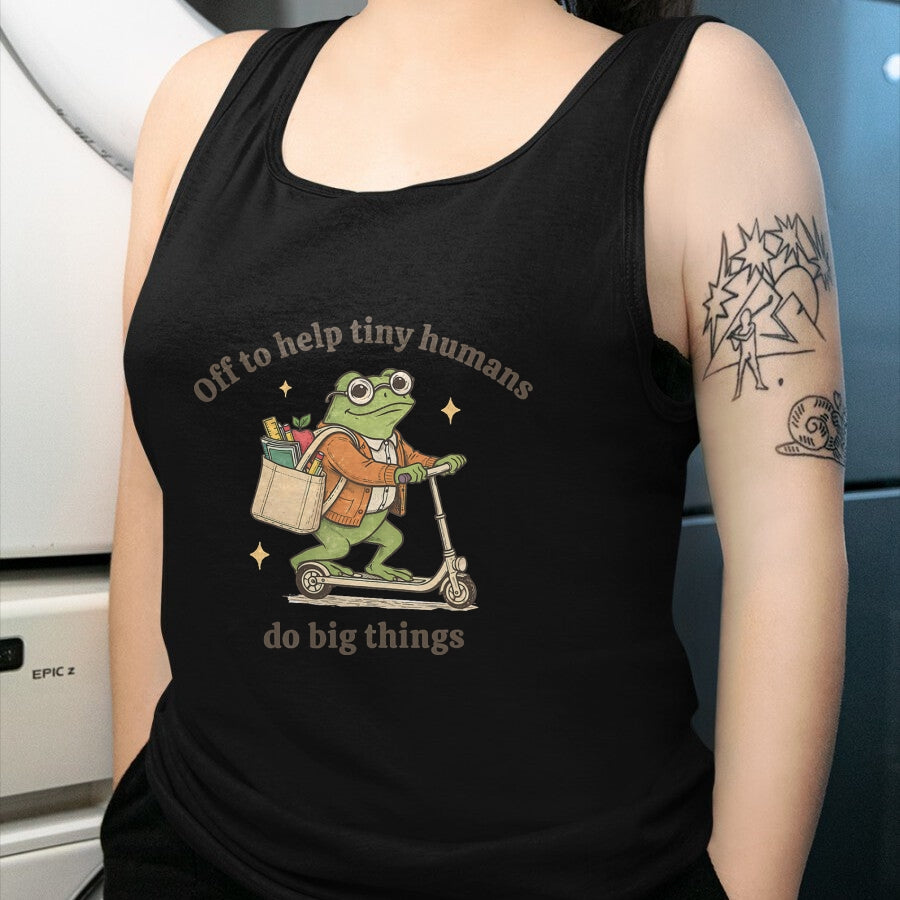 Best Teacher Shirt, Funny Teacher UnisexT-Shirt/Hoodie/Sweatshirt HLT00 - Retro Frog Elementary Teacher Help Tiny Humans Do Big Things T-Shirt