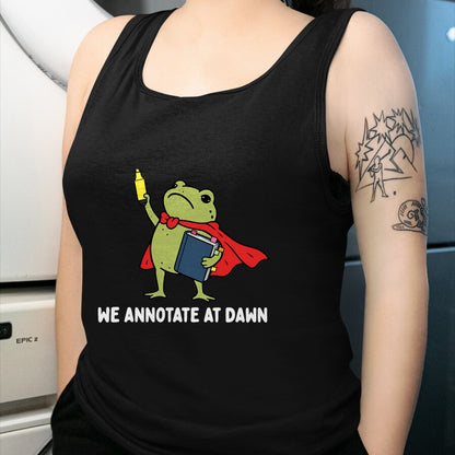 Best Teacher Shirt, Funny Teacher UnisexT-Shirt/Hoodie/Sweatshirt HLT00 - We Annotate At Dawn English Teacher Funny Frog Reader T-Shirt (1)
