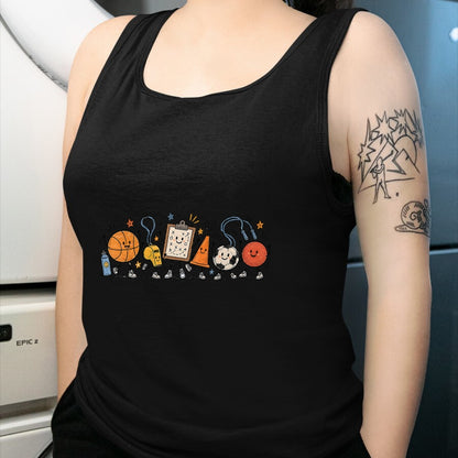 Best Teacher Shirt, Funny Teacher UnisexT-Shirt/Hoodie/Sweatshirt HLT00 - PE Teacher Doodle Physical Education Basketball Back to T-Shirt