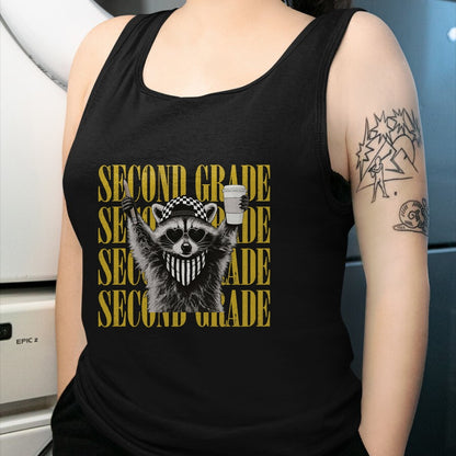 Best Teacher Shirt, Funny Teacher UnisexT-Shirt/Hoodie/Sweatshirt HLT00 - Funny Second Grade Teacher Feral Raccoon Back to School T-Shirt
