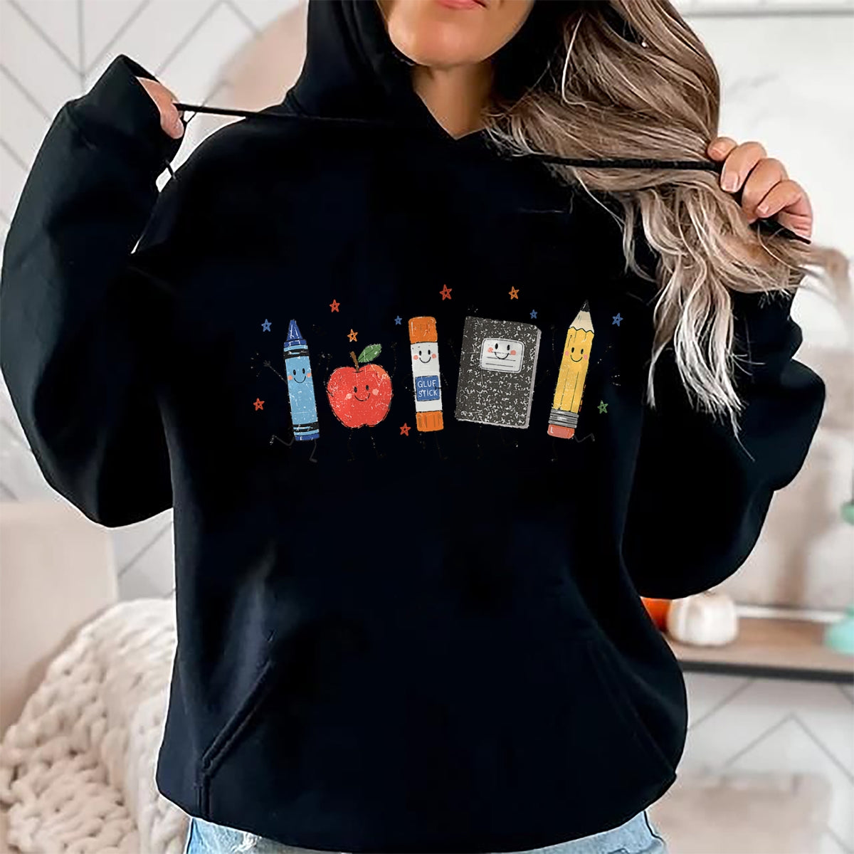 Best Teacher Shirt, Funny Teacher UnisexT-Shirt/Hoodie/Sweatshirt HLT00 - Teacher Back to School Cute School Crayon Apple Pencil T-Shirt