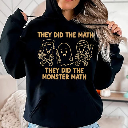 Best Teacher Shirt, Funny Teacher UnisexT-Shirt/Hoodie/Sweatshirt HLT00 - Cute Funny They Did The Monster Math Teachers Halloween T-Shirt (3)