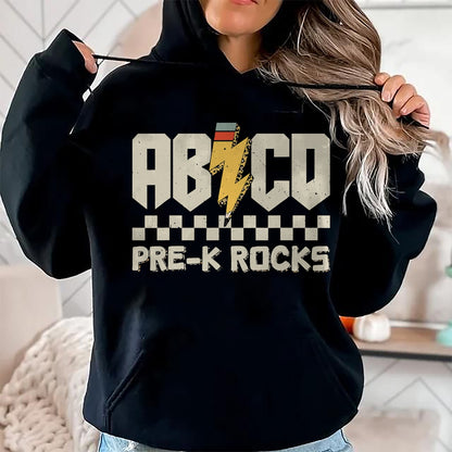 Best Teacher Shirt, Funny Teacher UnisexT-Shirt/Hoodie/Sweatshirt HLT00 - ABCD Pre-K Rocks Pencil Pre-K Teachers Rock for Boys and Children T-Shirt