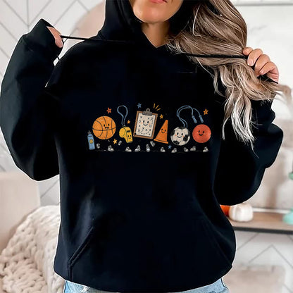 Best Teacher Shirt, Funny Teacher UnisexT-Shirt/Hoodie/Sweatshirt HLT00 - PE Teacher Doodle Physical Education Basketball Back to T-Shirt