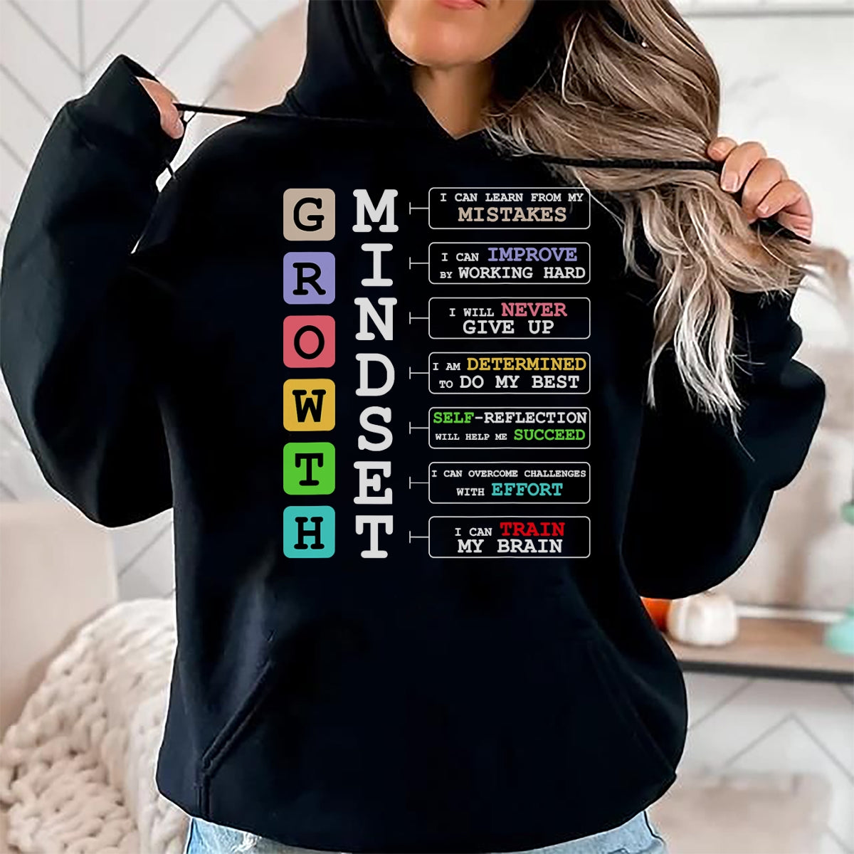 Best Teacher Shirt, Funny Teacher UnisexT-Shirt/Hoodie/Sweatshirt HLT00 - Growth Mindset Shirt Positive School Classroom Teacher Gift T-Shirt