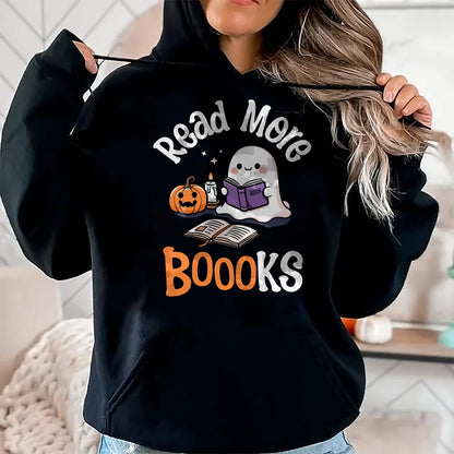 Best Teacher Shirt, Funny Teacher UnisexT-Shirt/Hoodie/Sweatshirt HLT00 - Halloween Ghost Reading Read More Books Librarian Teacher T-Shirt