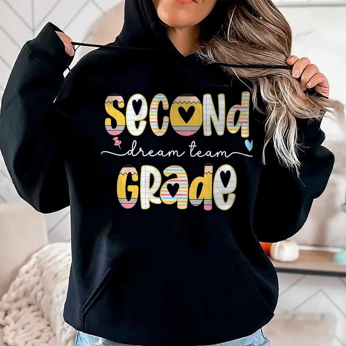 Best Teacher Shirt, Funny Teacher UnisexT-Shirt/Hoodie/Sweatshirt HLT00 - Second Grade Dream Team Back to School 2nd Grade Teacher T-Shirt, Men, Black, 3X-Large