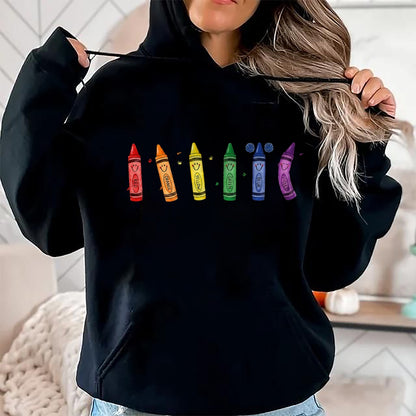 Best Teacher Shirt, Funny Teacher UnisexT-Shirt/Hoodie/Sweatshirt HLT00 - CCute Rainbow Crayons Preschool Teacher Back to School T-Shirt (1)